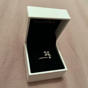 Pandora Four Petal Flower Silver Ring size 7